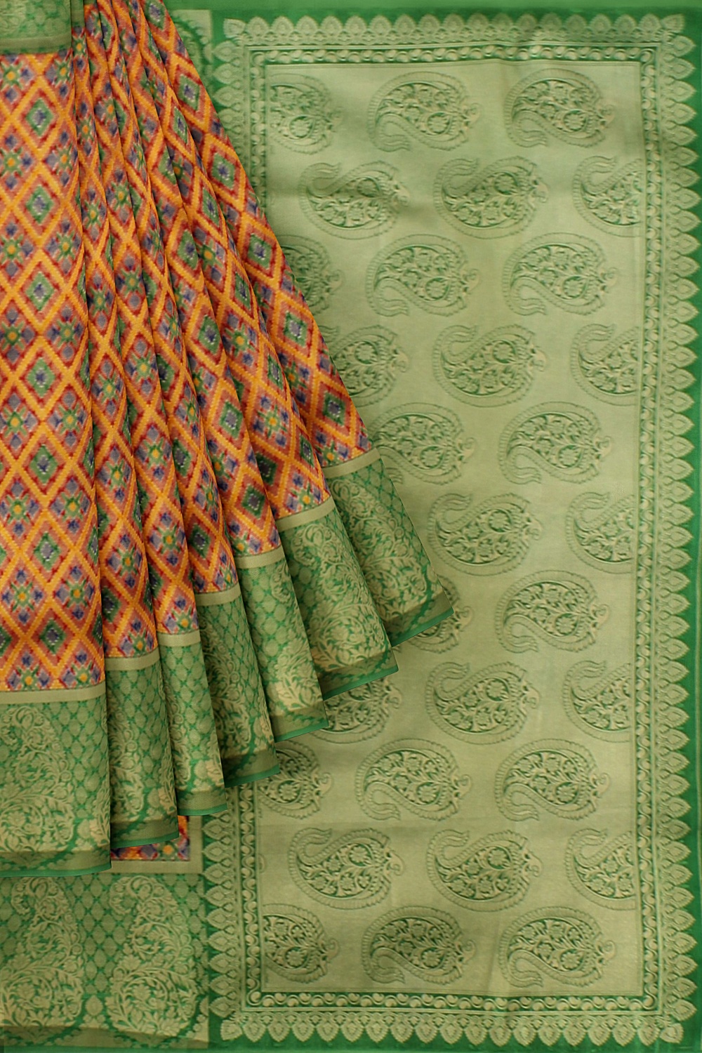 Mustard Banarsi Silk Saree