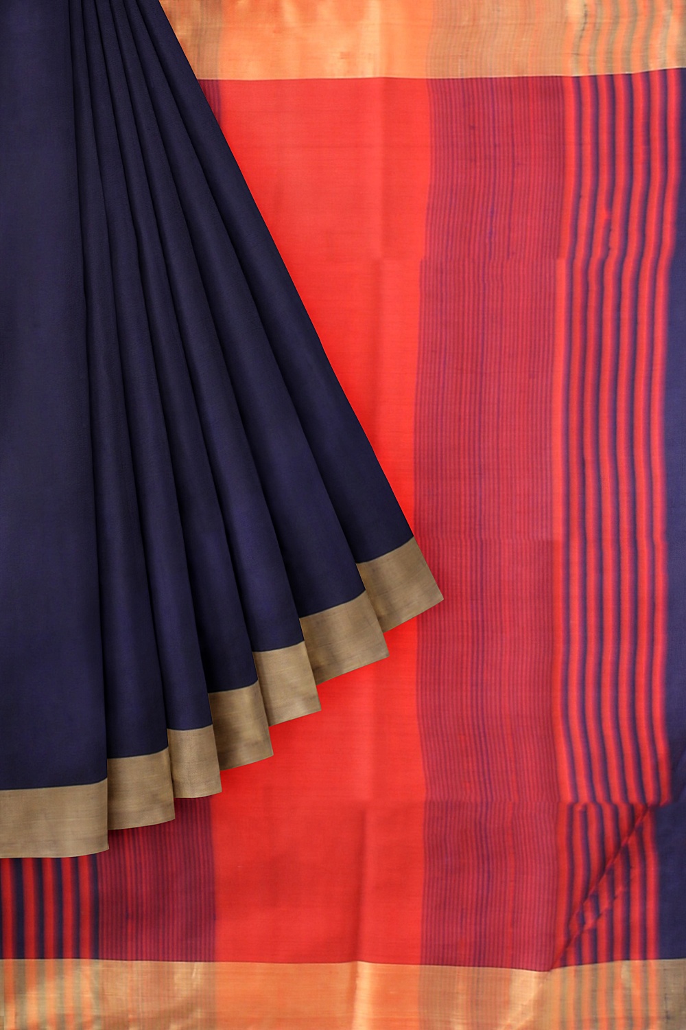 Navy Blue Banarsi Silk Saree