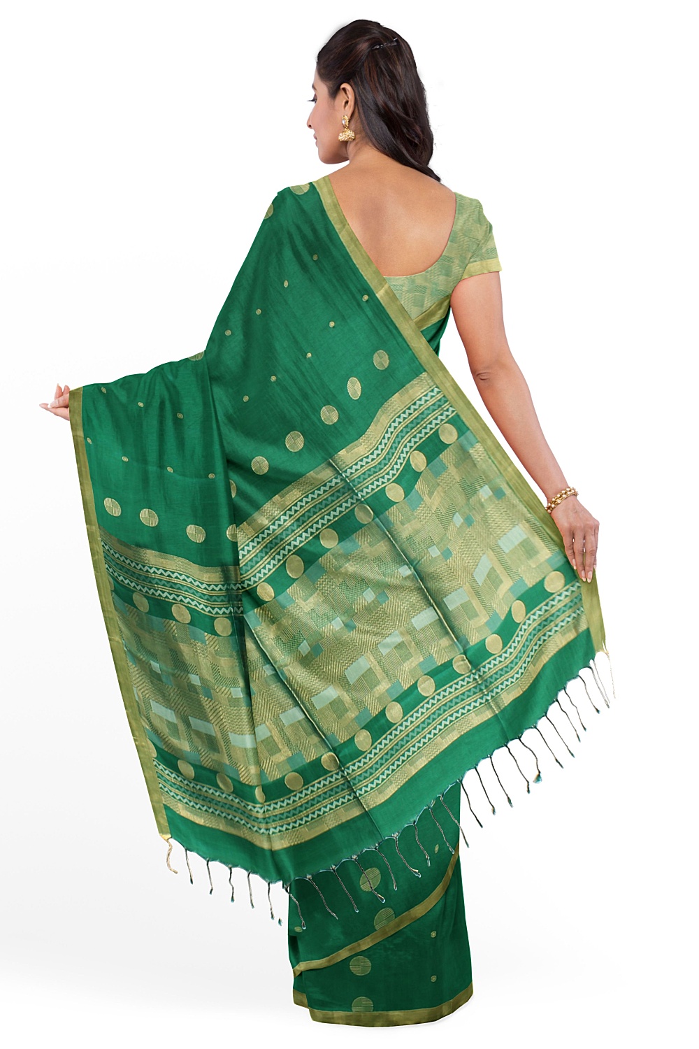 Bottle Green Kanjivaram Silk Saree