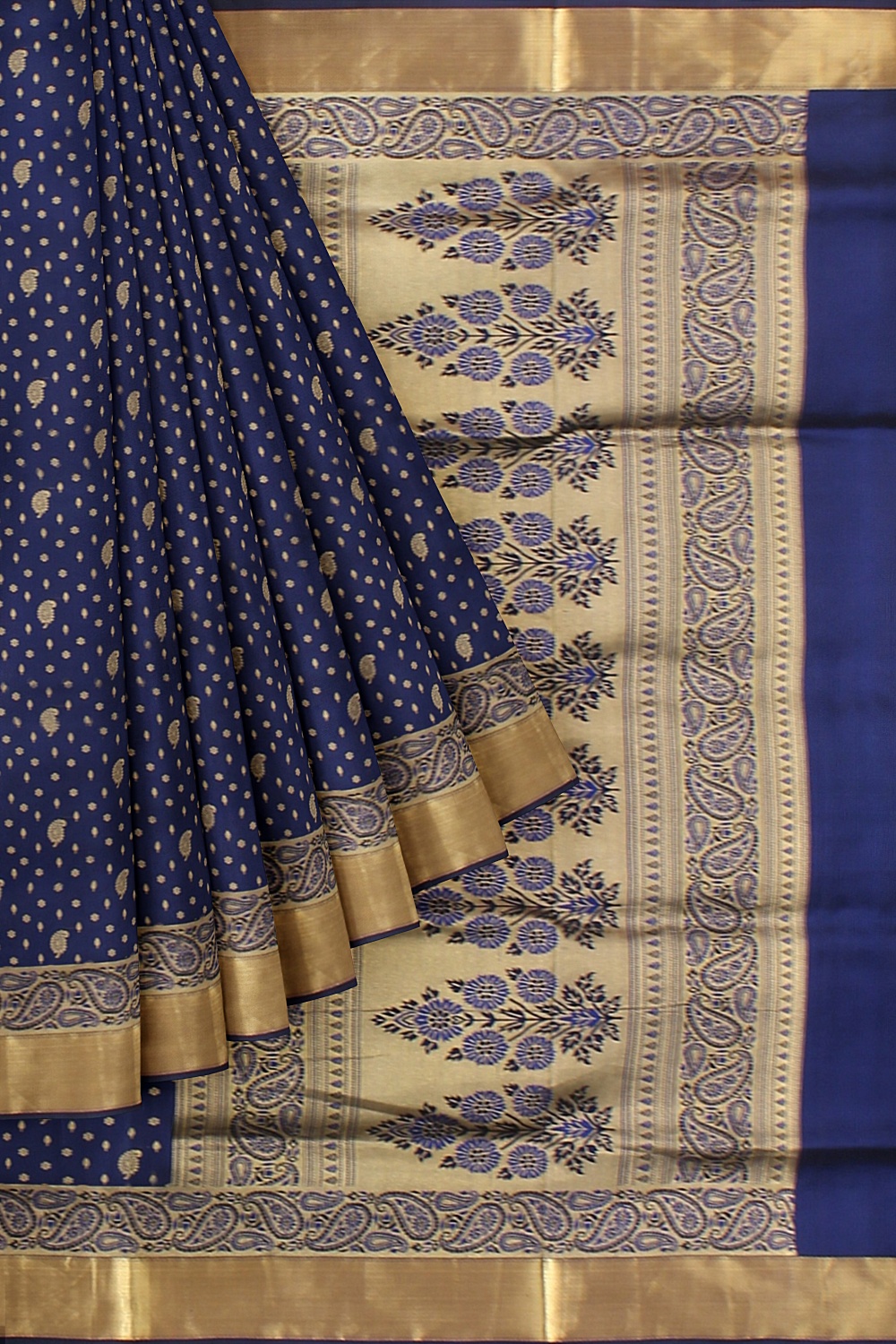 Navy Blue Kanjivaram Silk Saree