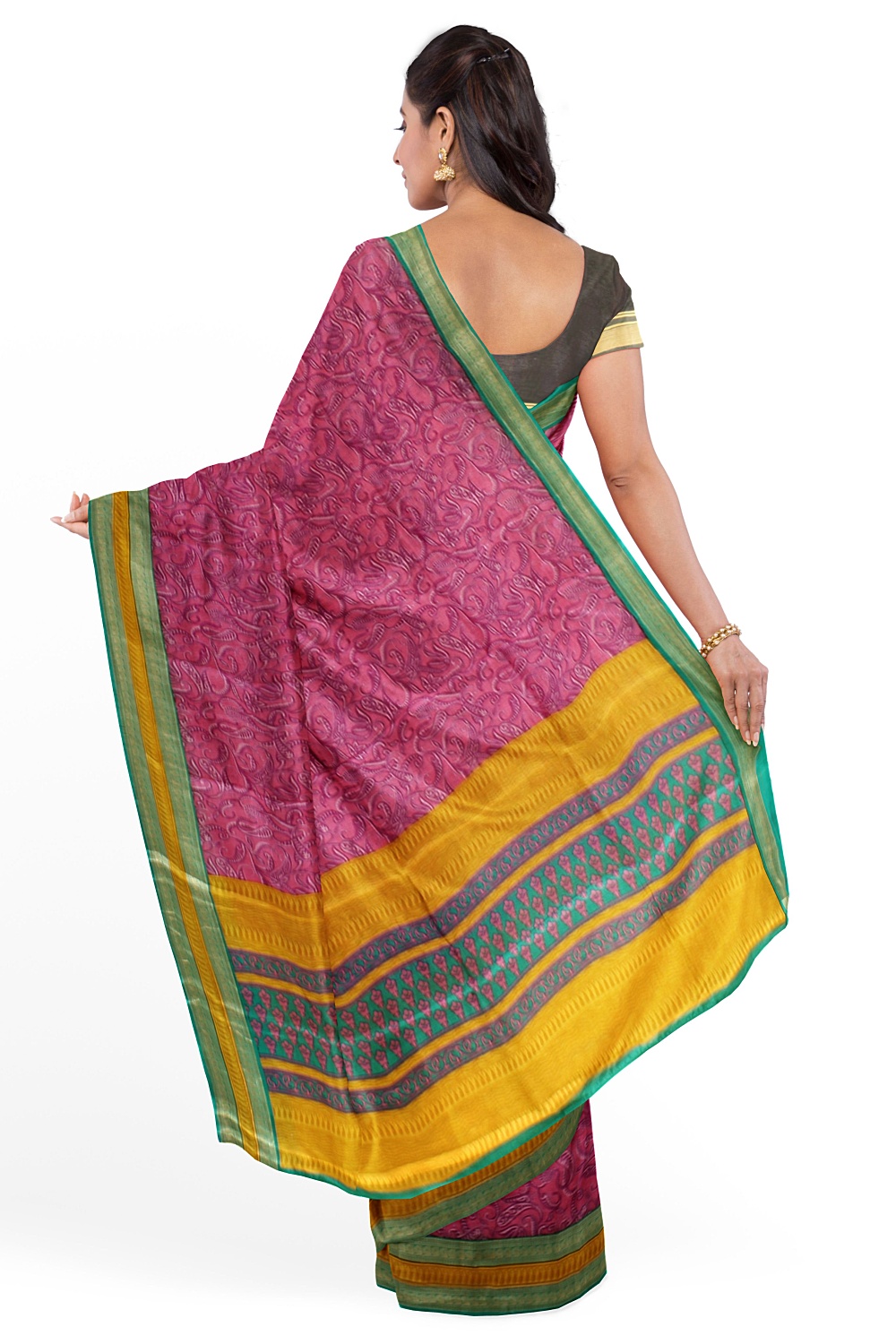 Violet Printed Silk Saree