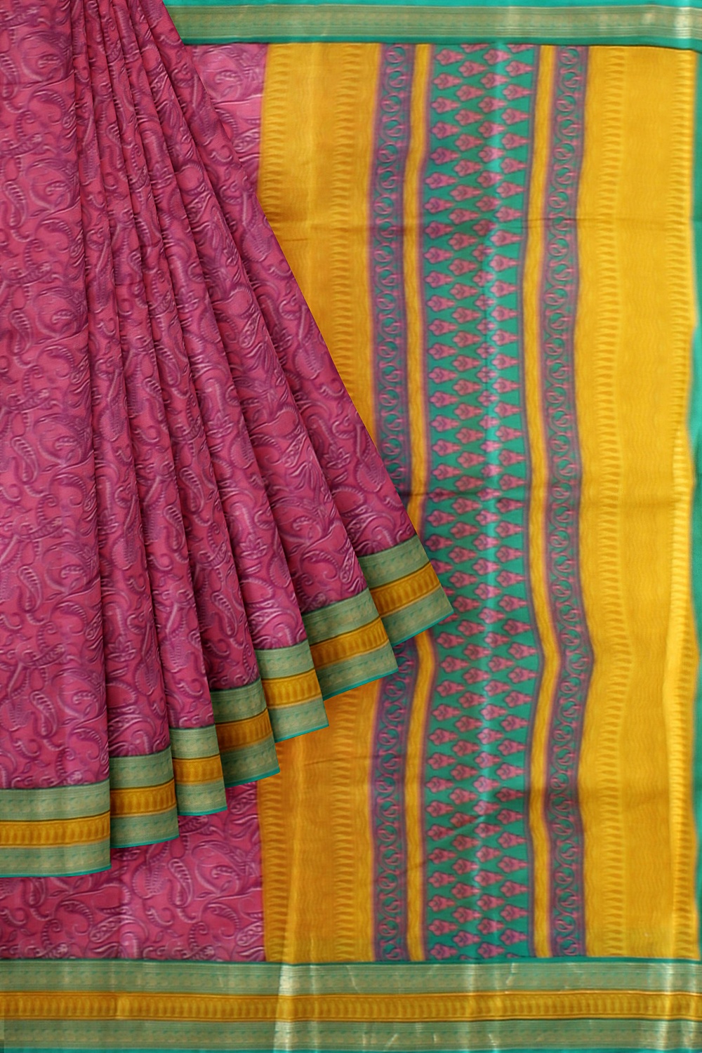 Violet Printed Silk Saree