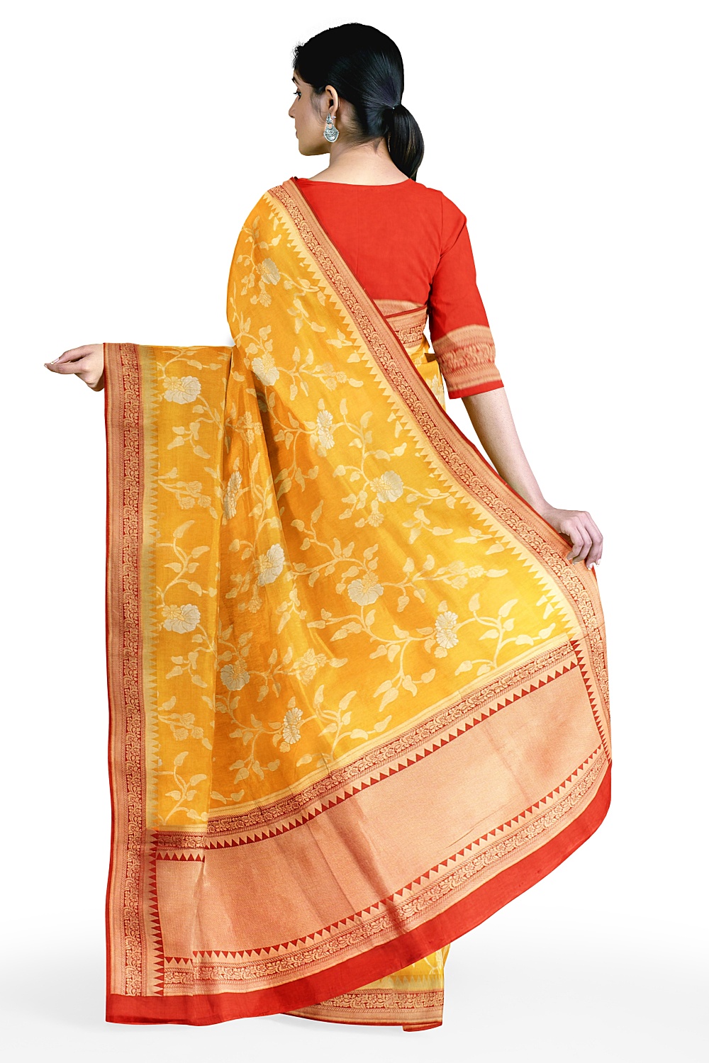 Yellow Banarsi Silk Saree