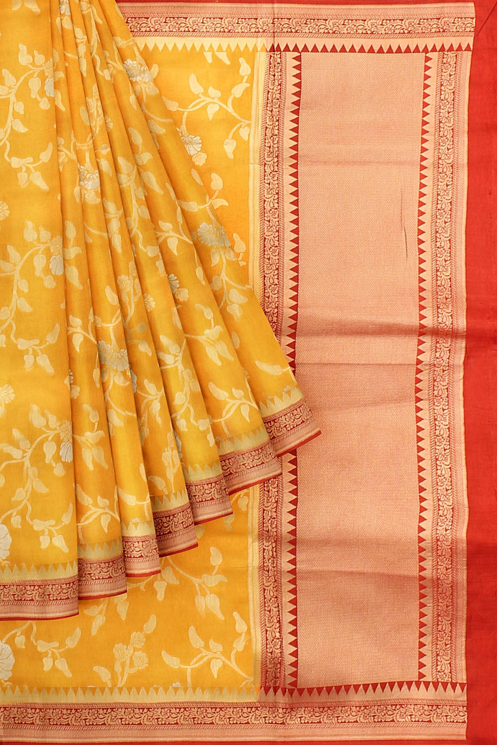 Yellow Banarsi Silk Saree