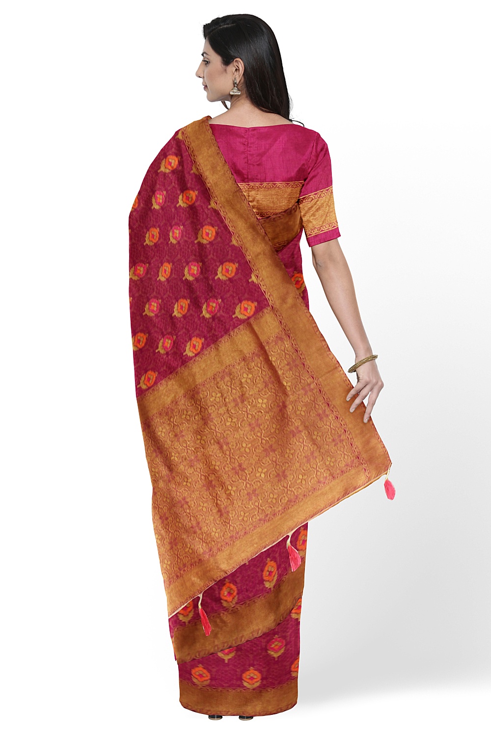 Wine Banarsi Silk Saree