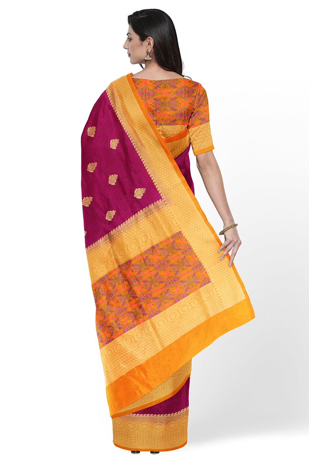 Wine Banarsi Silk Saree