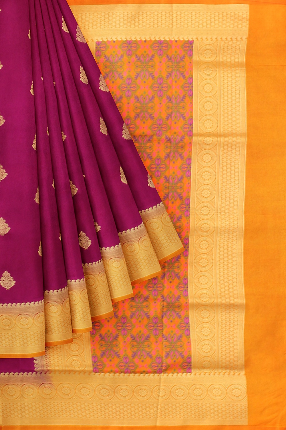 Wine Banarsi Silk Saree