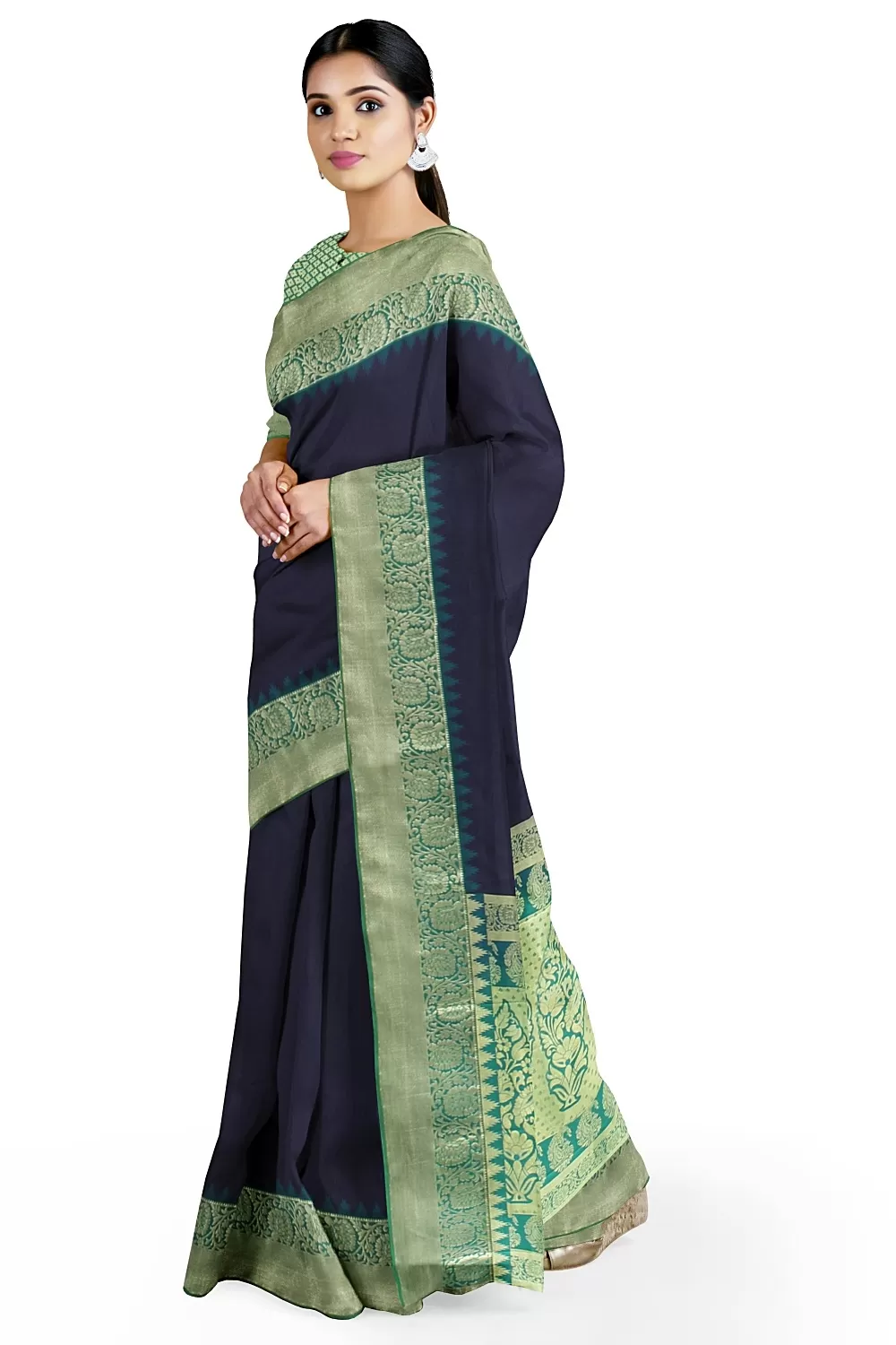 TEEL BLUE KANJIVARAM SILK SAREE