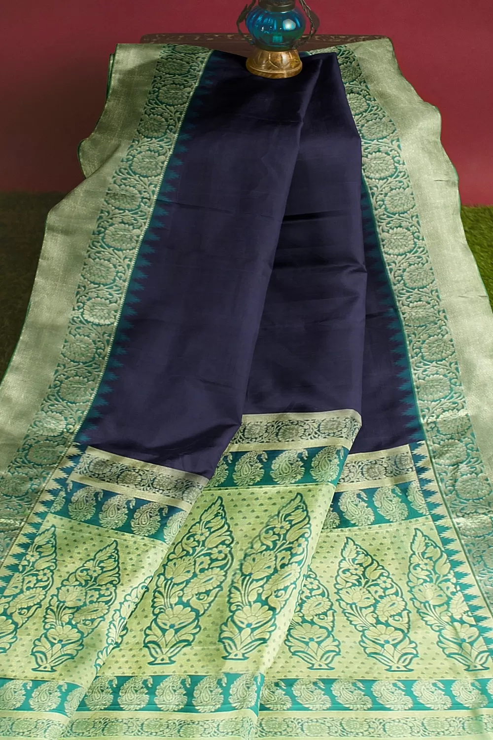 TEEL BLUE KANJIVARAM SILK SAREE