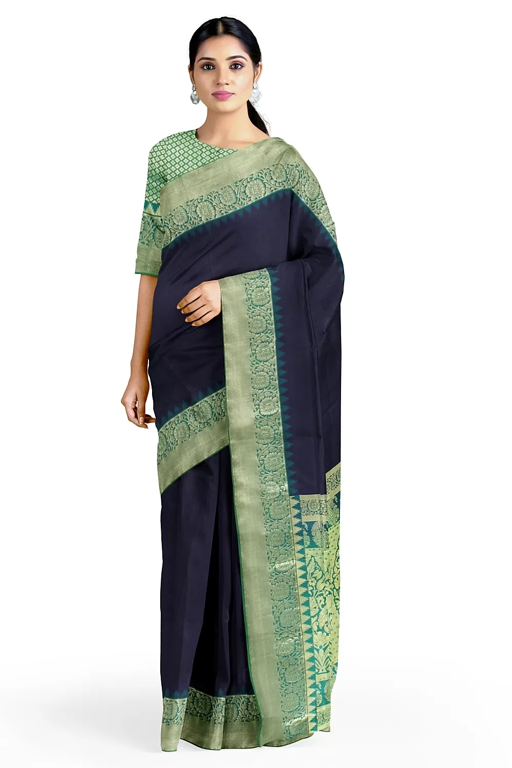 TEEL BLUE KANJIVARAM SILK SAREE