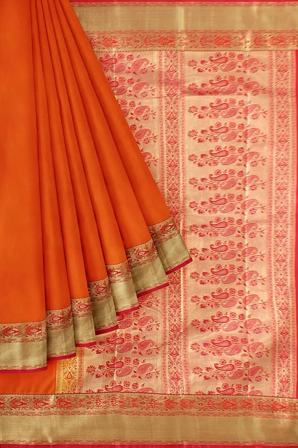 ORANGE KANJIVARAM SILK SAREE