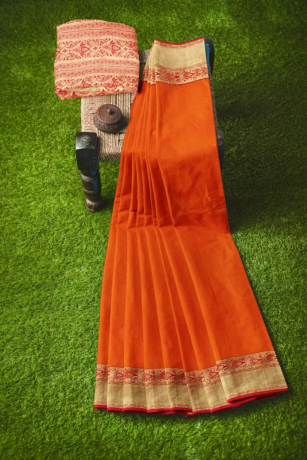 ORANGE KANJIVARAM SILK SAREE