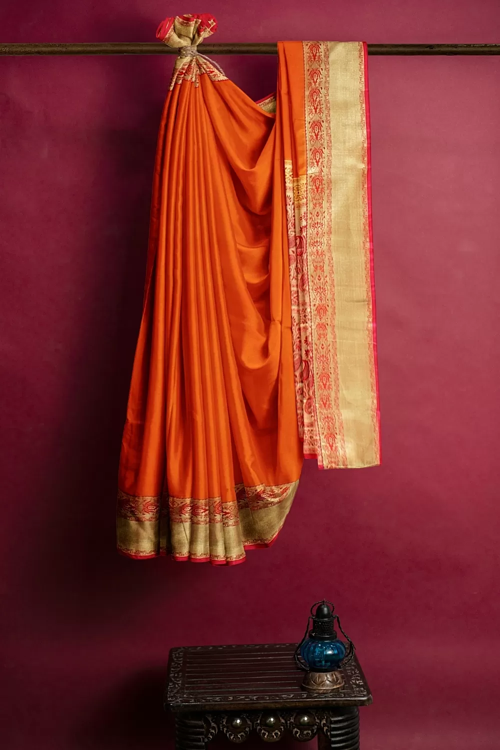 ORANGE KANJIVARAM SILK SAREE