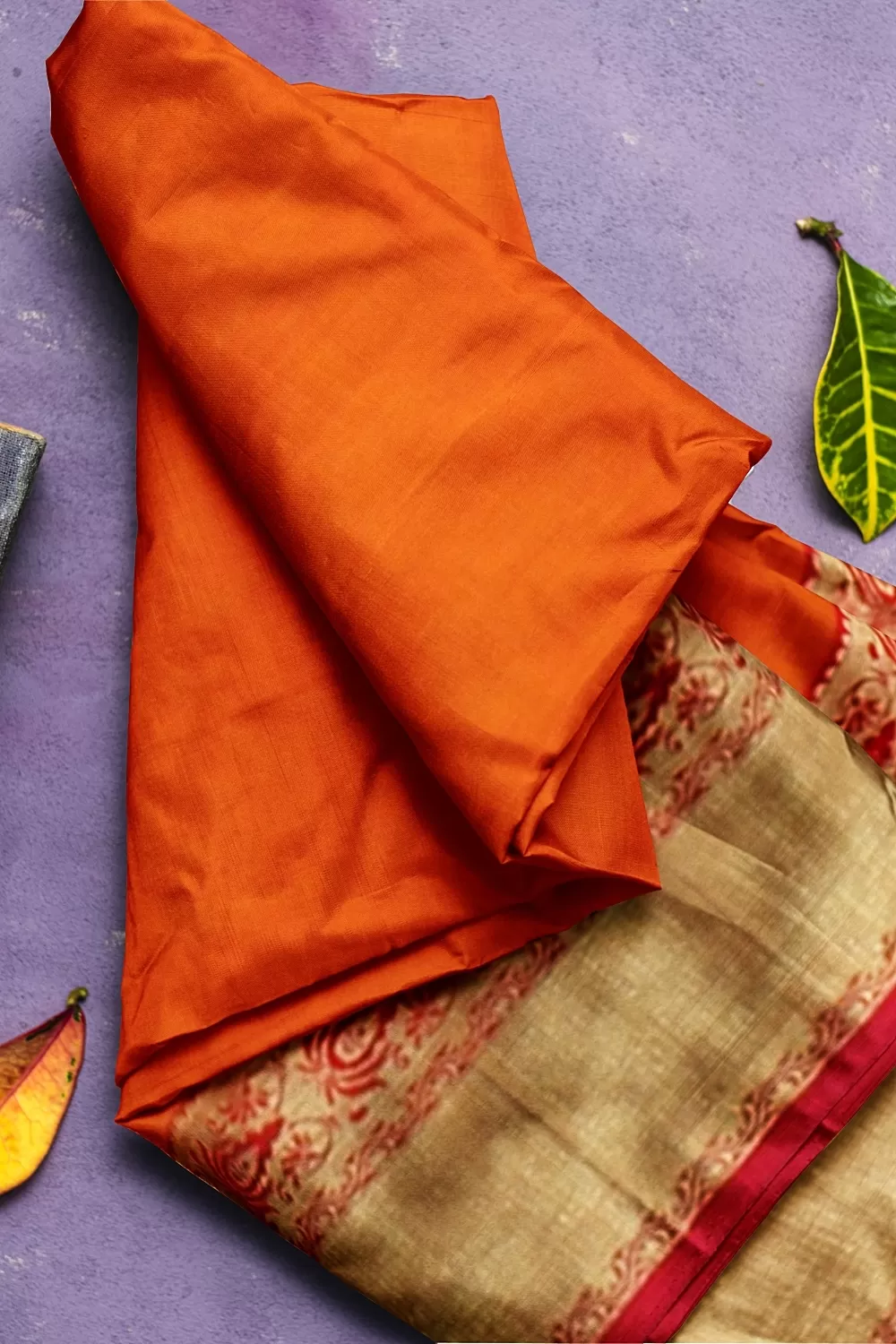 ORANGE KANJIVARAM SILK SAREE