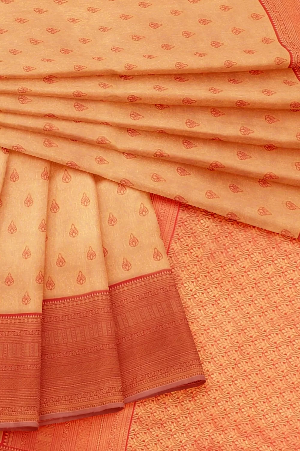 PEACH BANARSI SILK SAREE