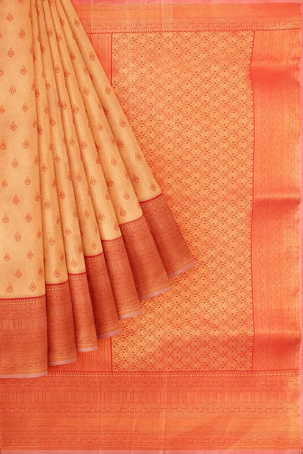 PEACH BANARSI SILK SAREE