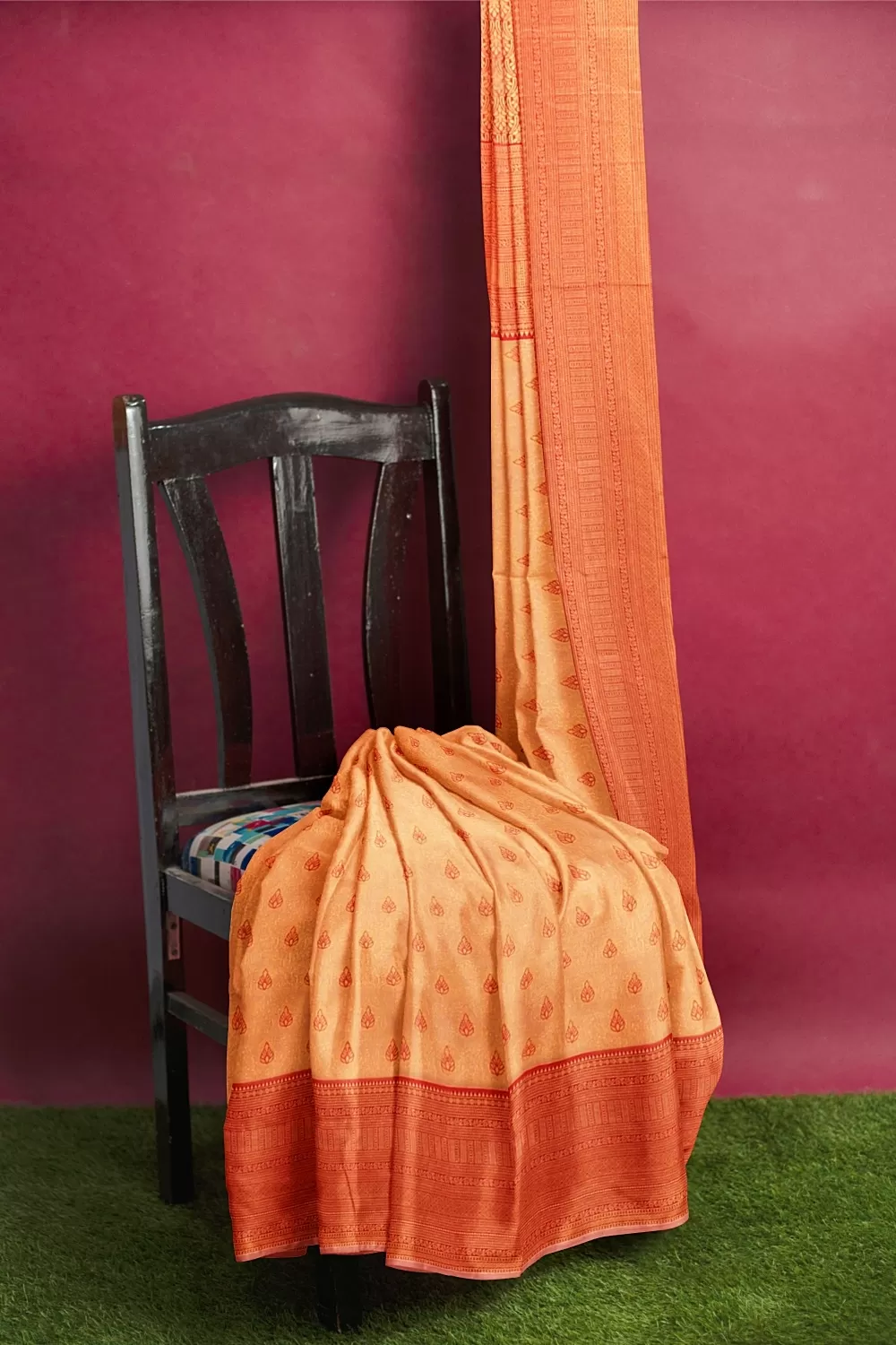 PEACH BANARSI SILK SAREE