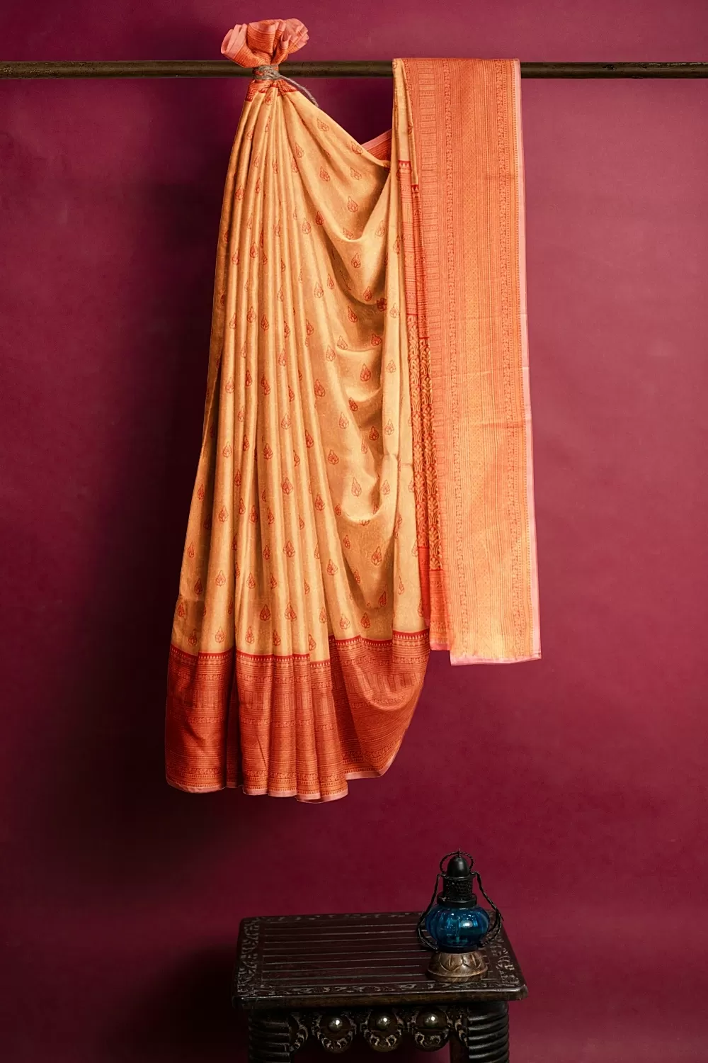 PEACH BANARSI SILK SAREE