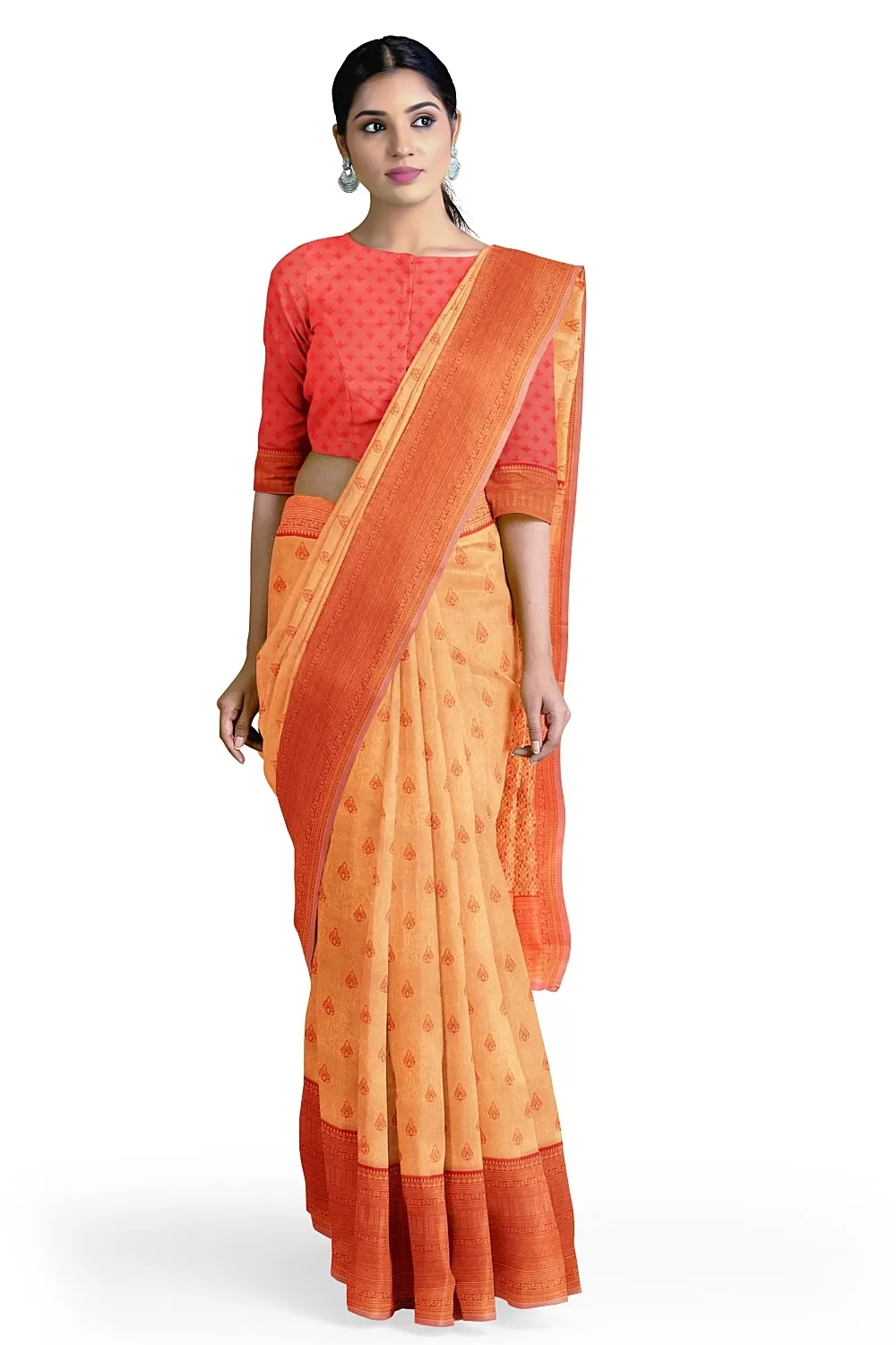 PEACH BANARSI SILK SAREE