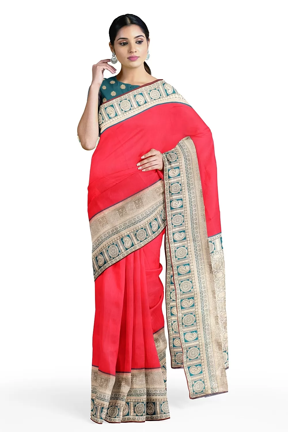 PINK BANARSI SILK SAREE