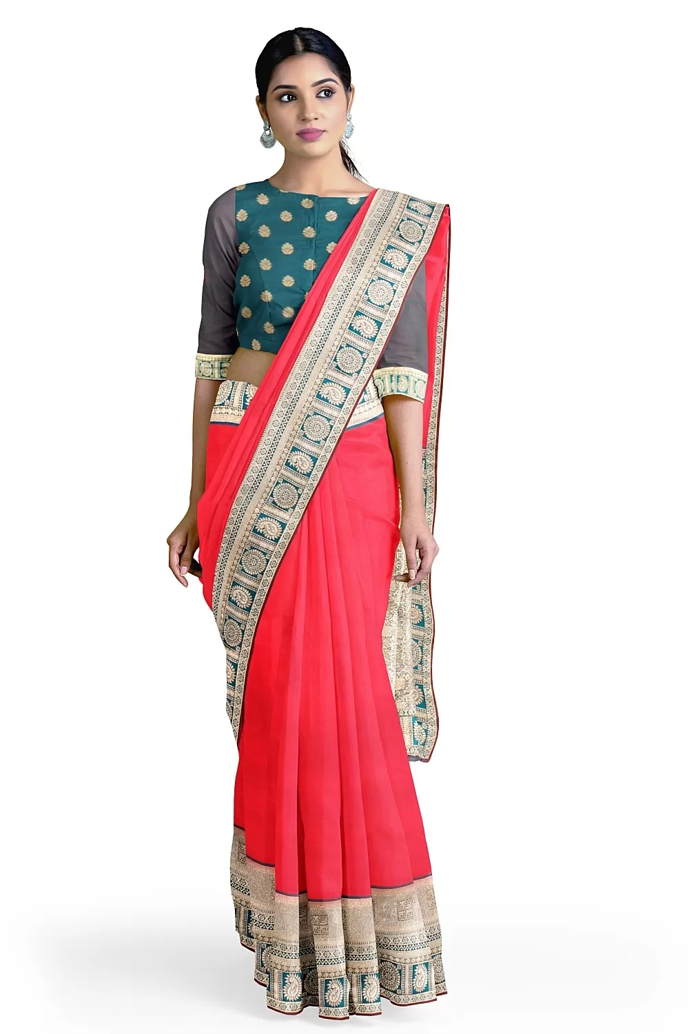 PINK BANARSI SILK SAREE