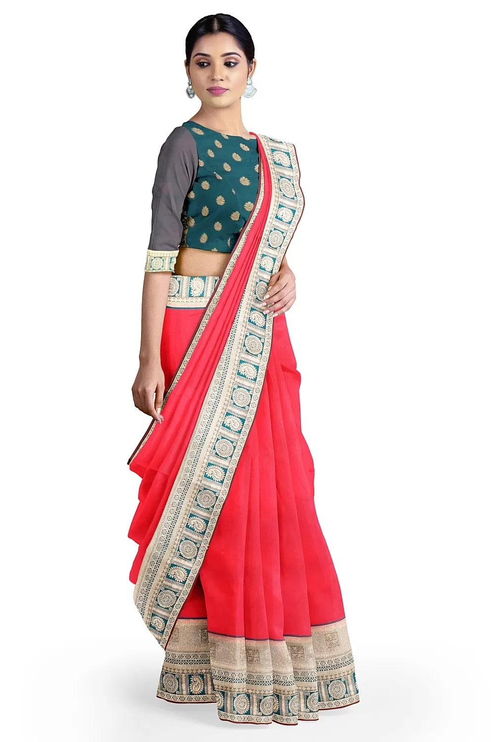 PINK BANARSI SILK SAREE