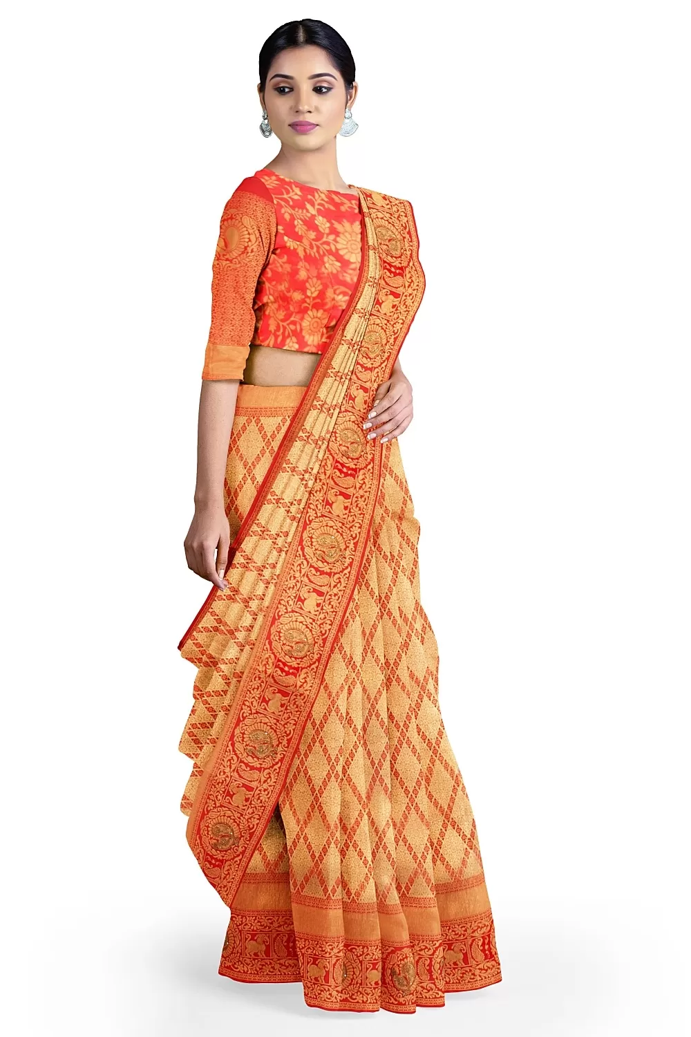 RED BANARSI SILK SAREE