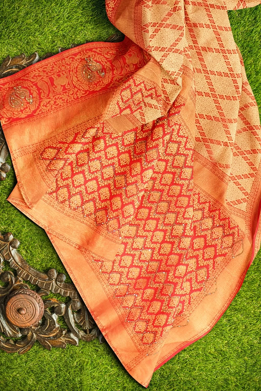 RED BANARSI SILK SAREE