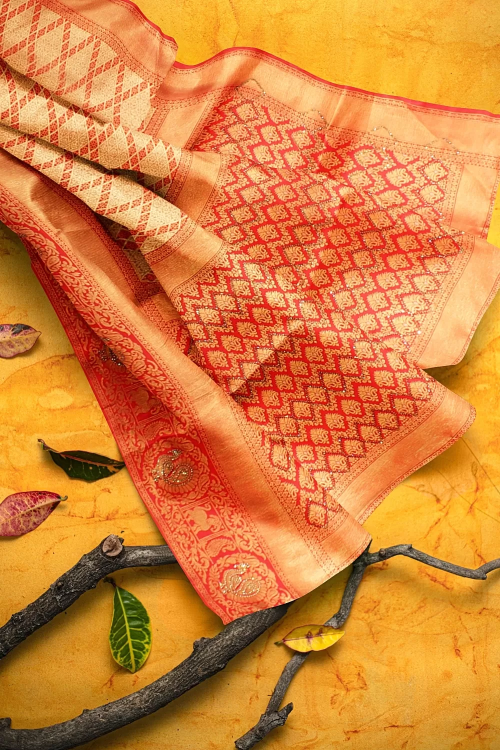 RED BANARSI SILK SAREE