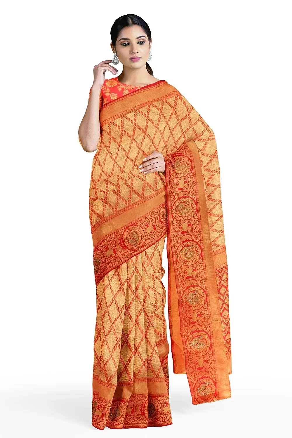 RED BANARSI SILK SAREE