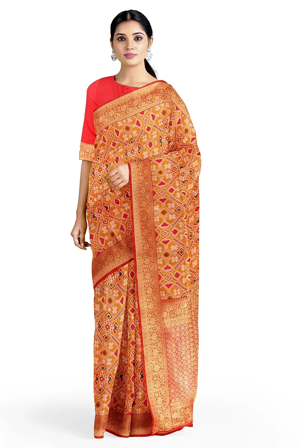 MUSTARD HADRABADI SILK SAREE