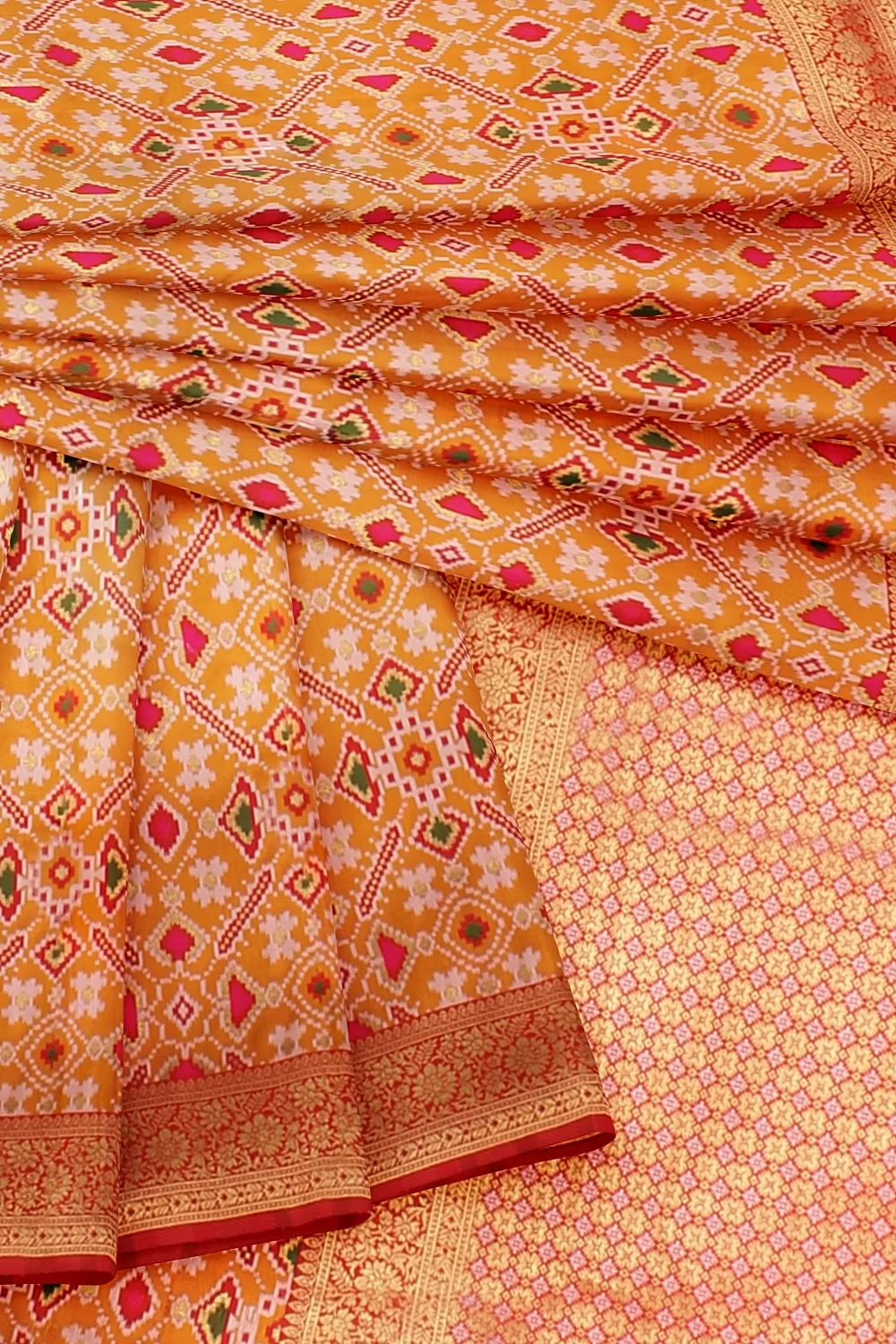 MUSTARD HADRABADI SILK SAREE