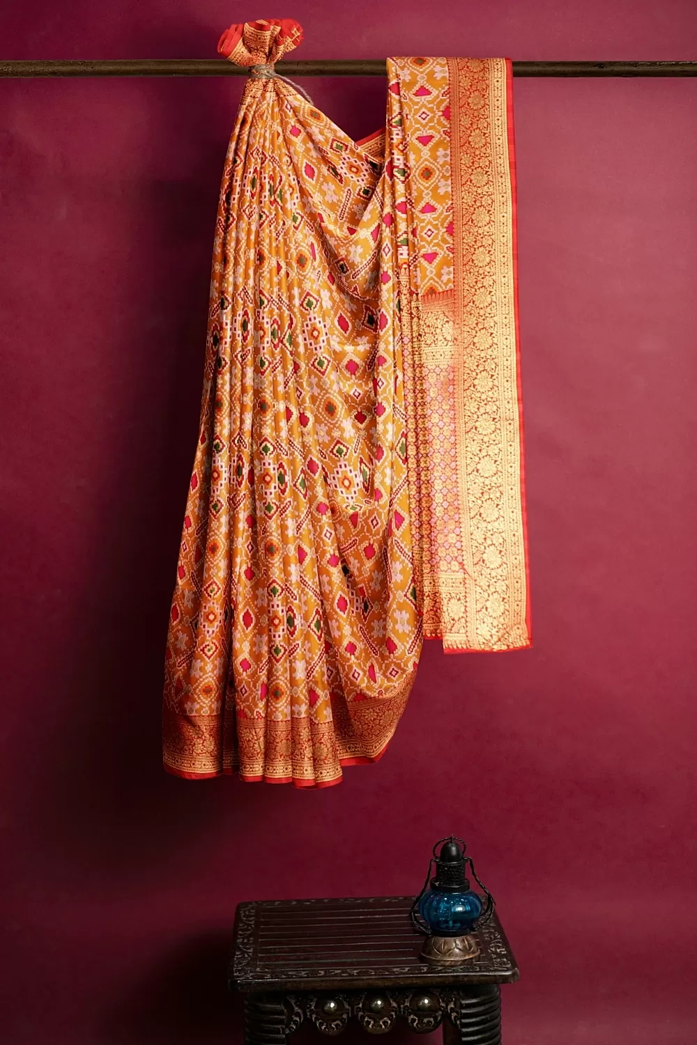 MUSTARD HADRABADI SILK SAREE