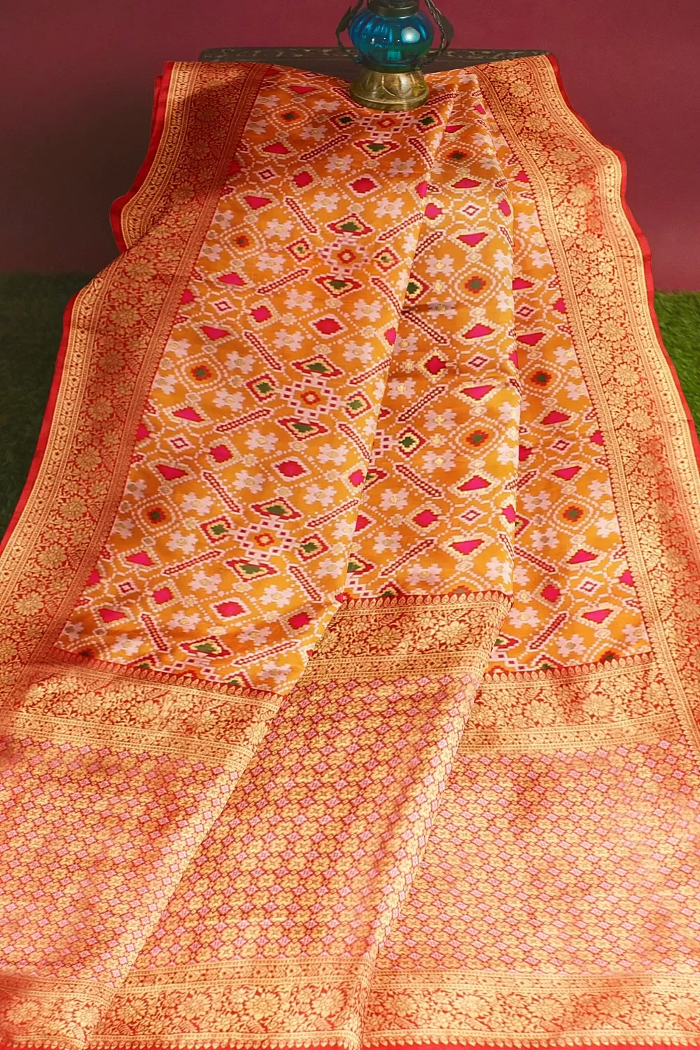 MUSTARD HADRABADI SILK SAREE