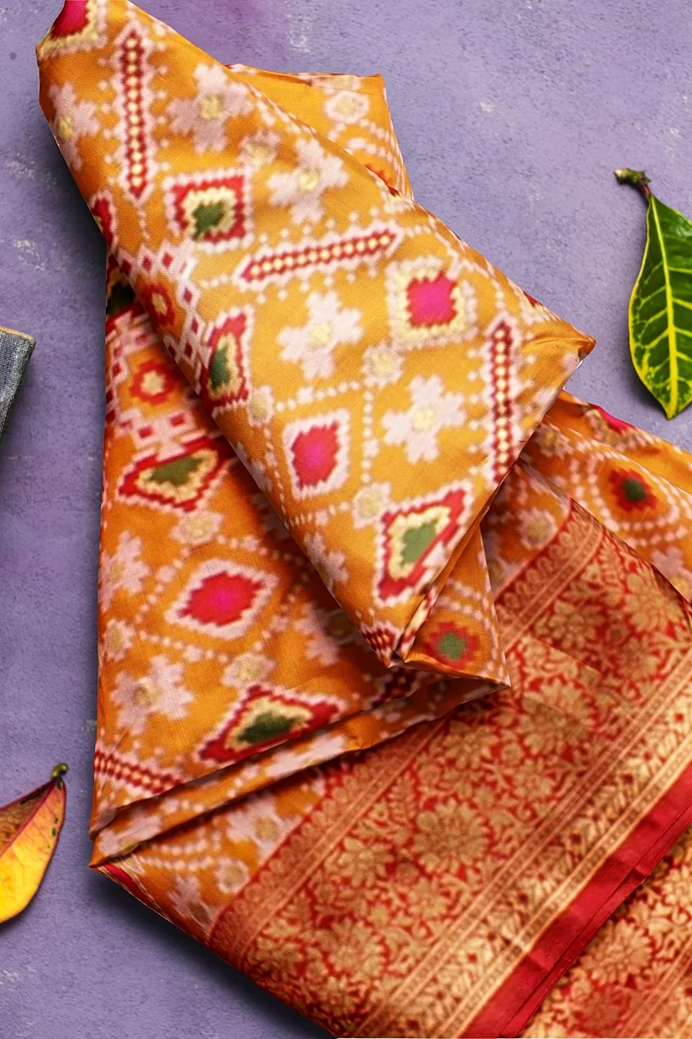 MUSTARD HADRABADI SILK SAREE