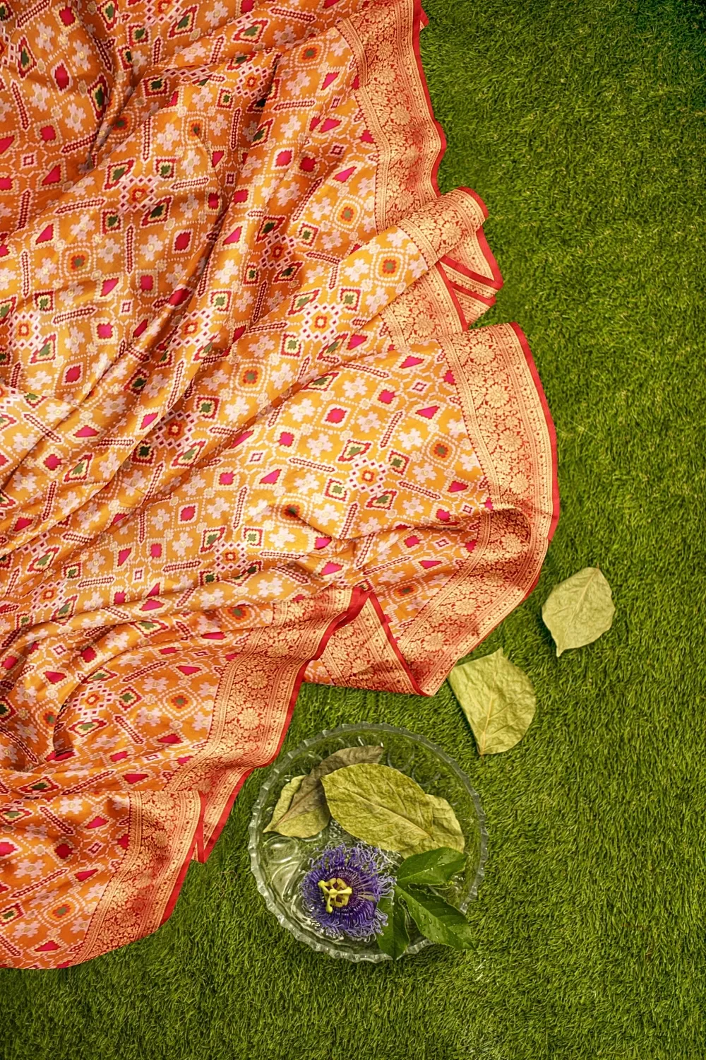 MUSTARD HADRABADI SILK SAREE