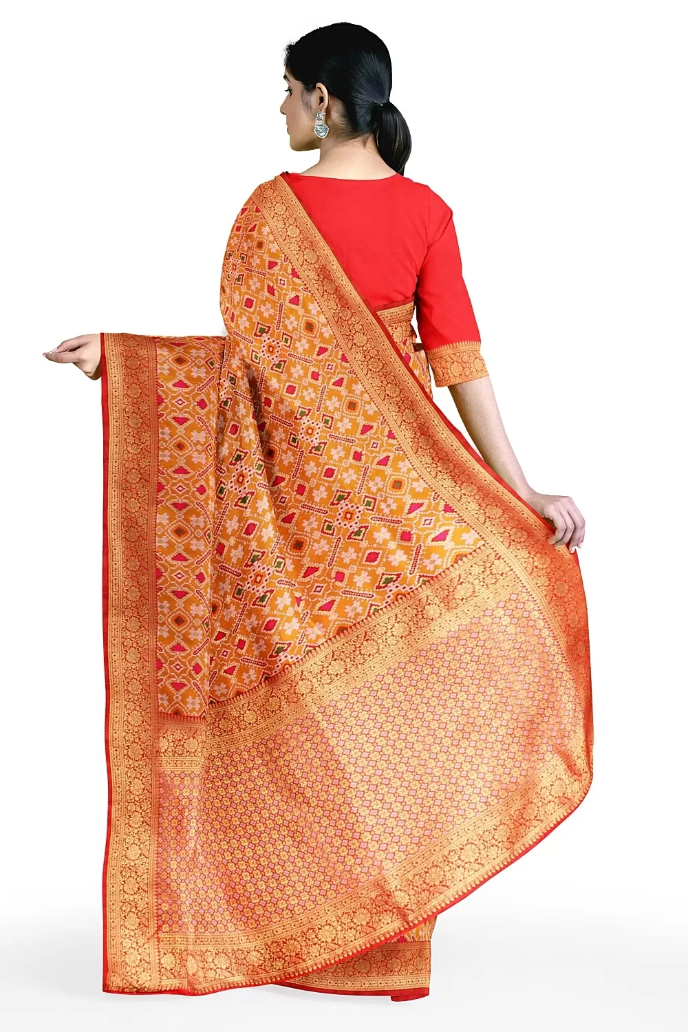 MUSTARD HADRABADI SILK SAREE