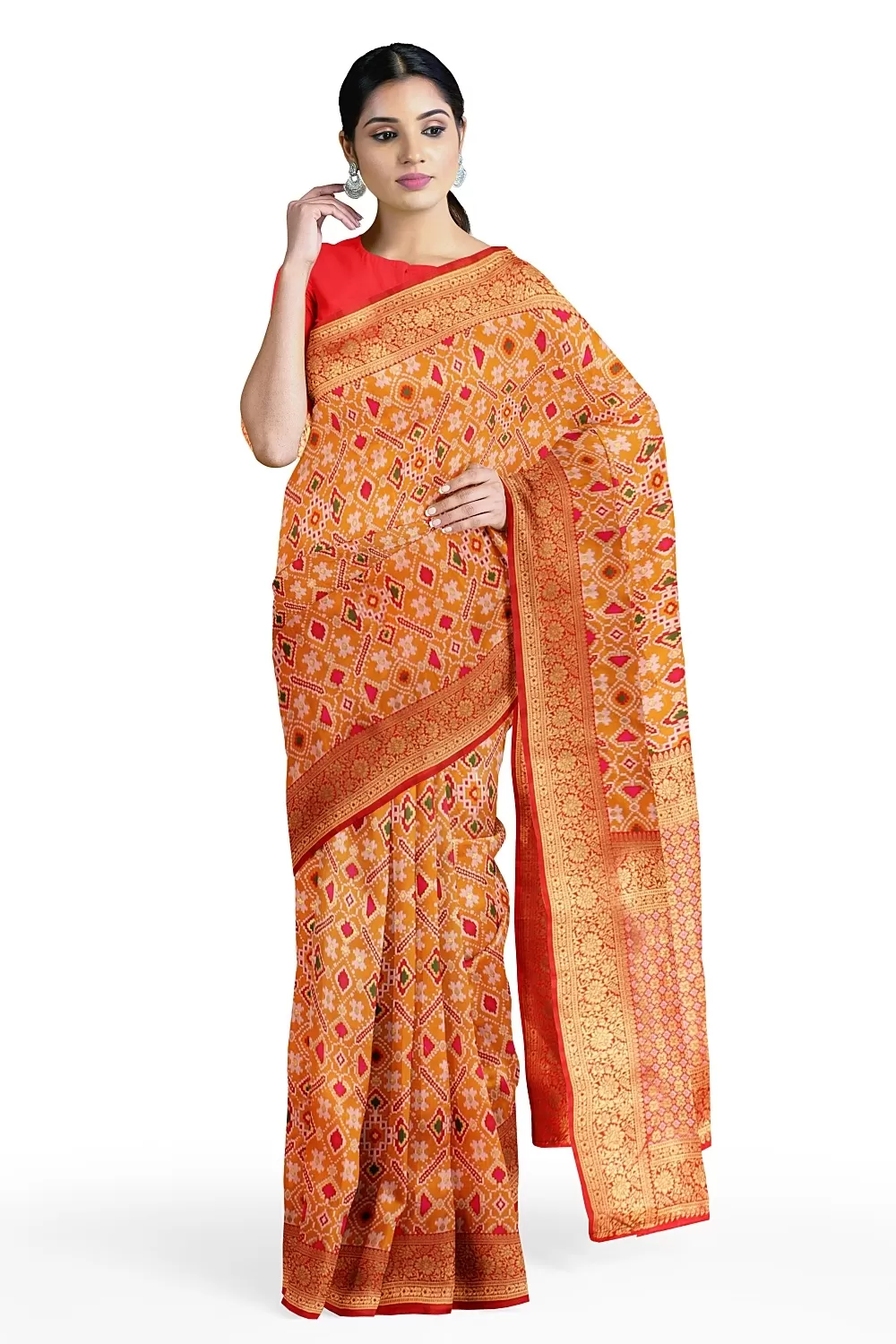 MUSTARD HADRABADI SILK SAREE