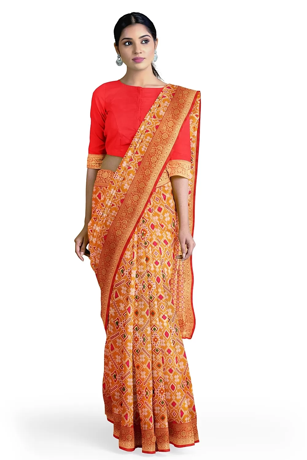 MUSTARD HADRABADI SILK SAREE