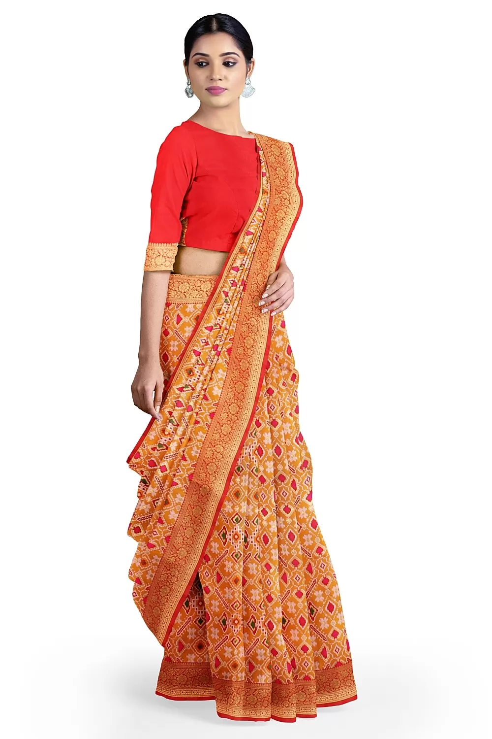 MUSTARD HADRABADI SILK SAREE