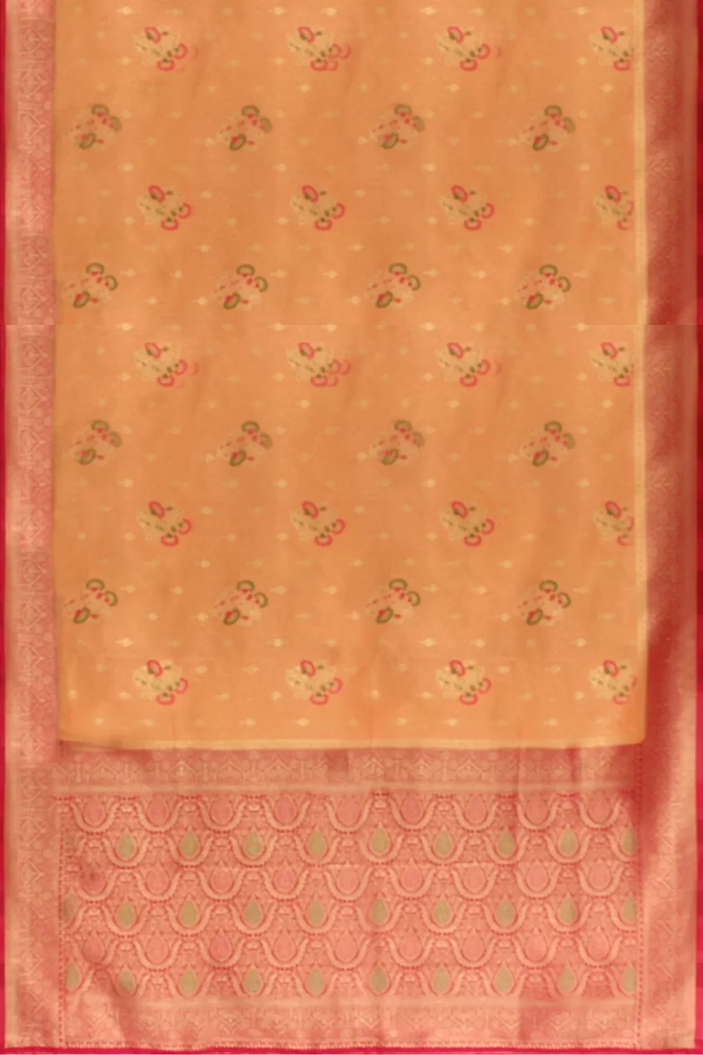 Peach Kanjivaram Soft Silk Saree