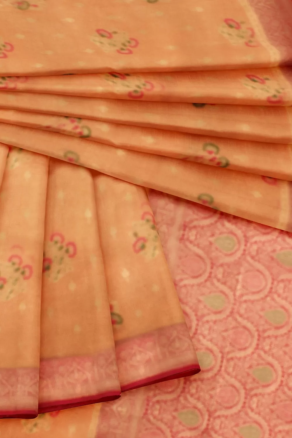 Peach Kanjivaram Soft Silk Saree