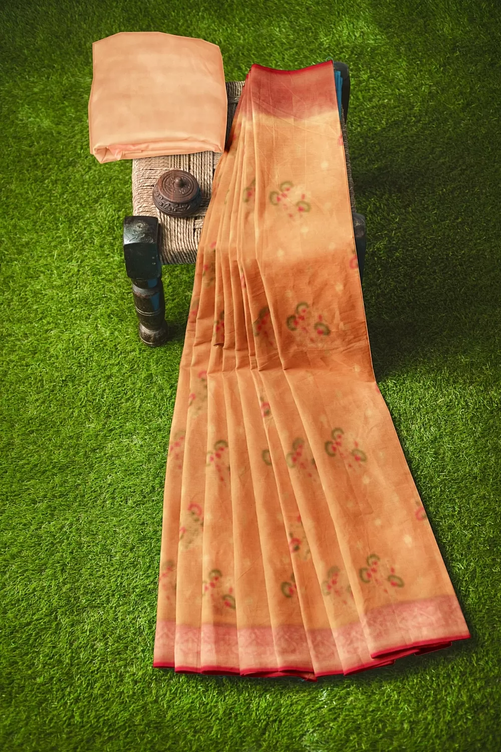 Peach Kanjivaram Soft Silk Saree