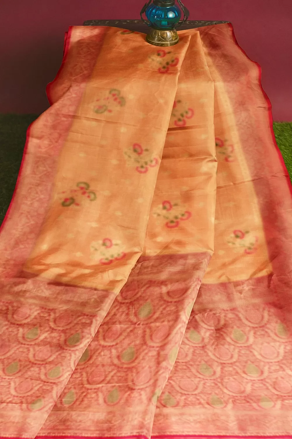 Peach Kanjivaram Soft Silk Saree