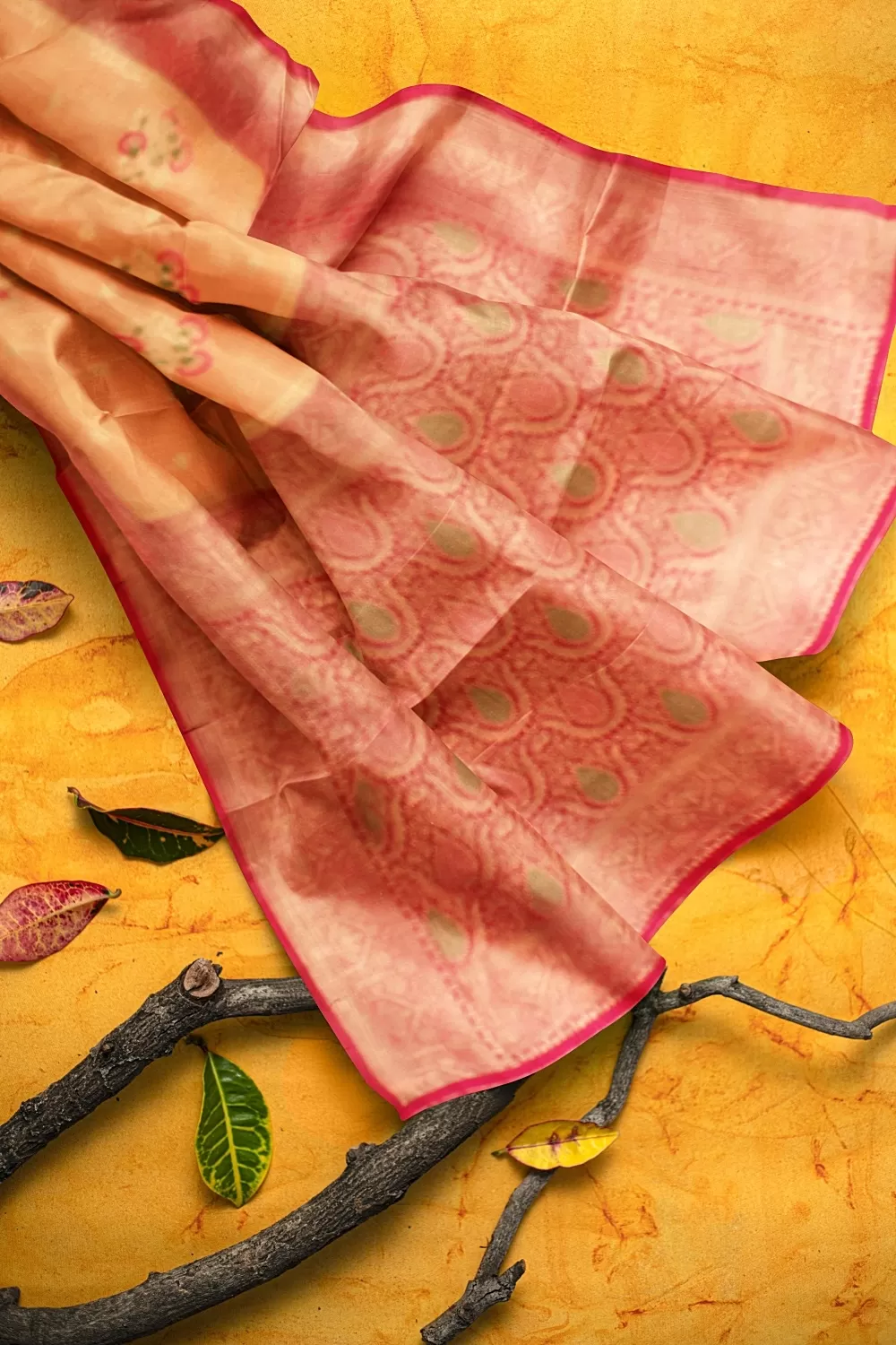 Peach Kanjivaram Soft Silk Saree