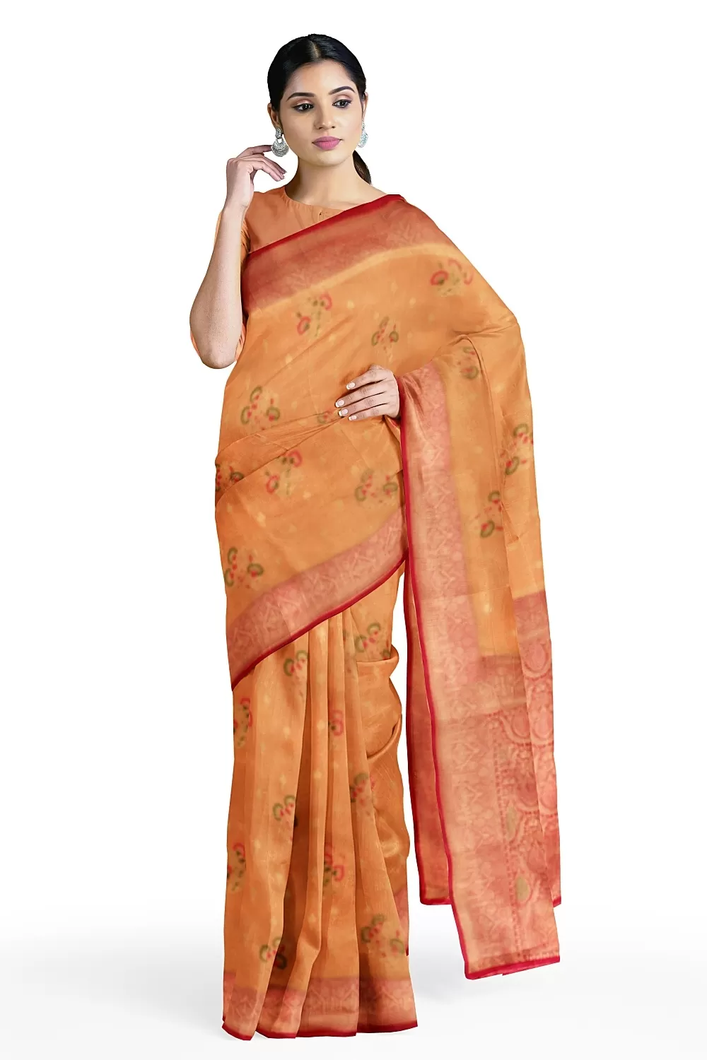 Peach Kanjivaram Soft Silk Saree