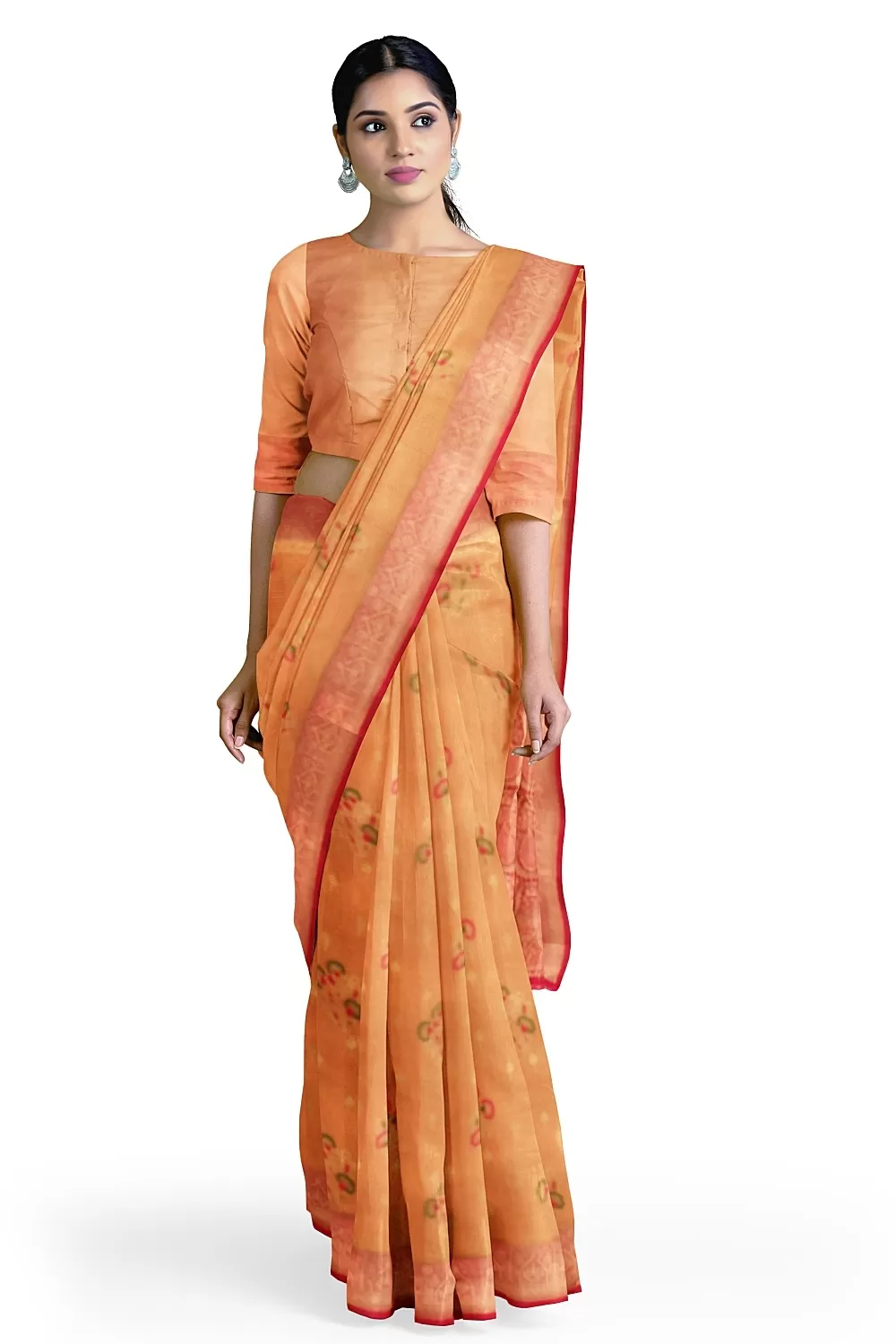 Peach Kanjivaram Soft Silk Saree