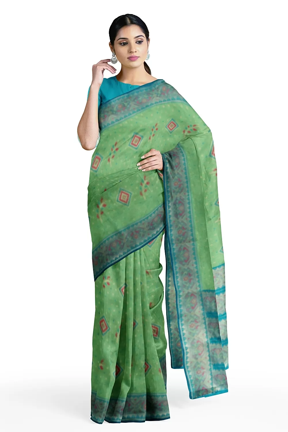 Green Hadrabadi Silk Saree