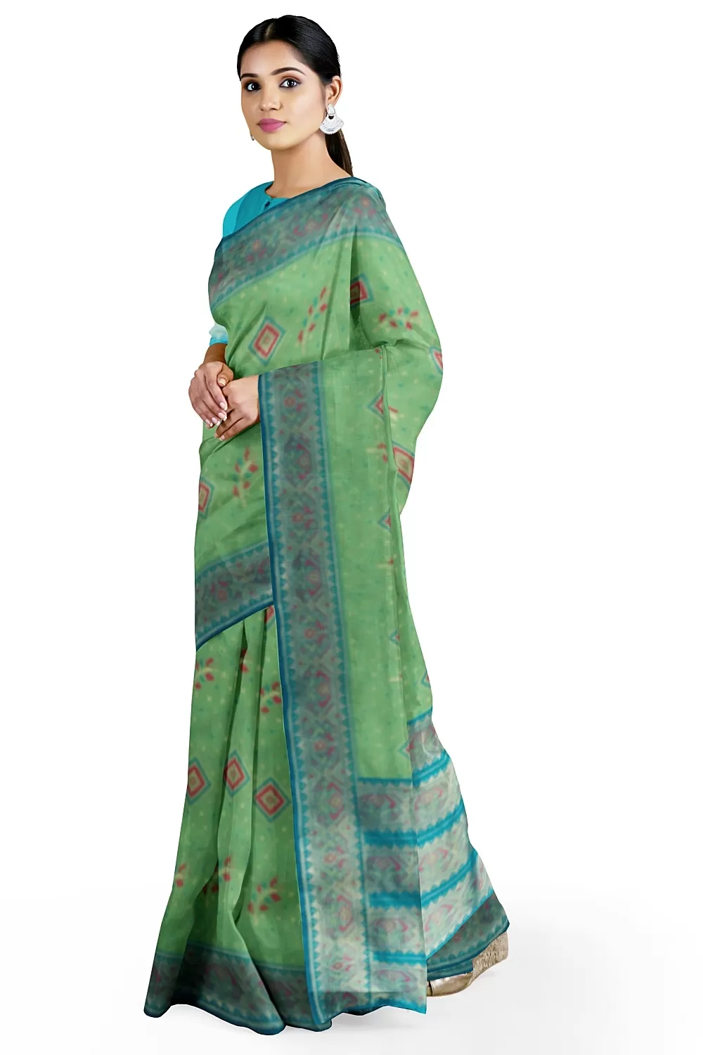 Green Hadrabadi Silk Saree