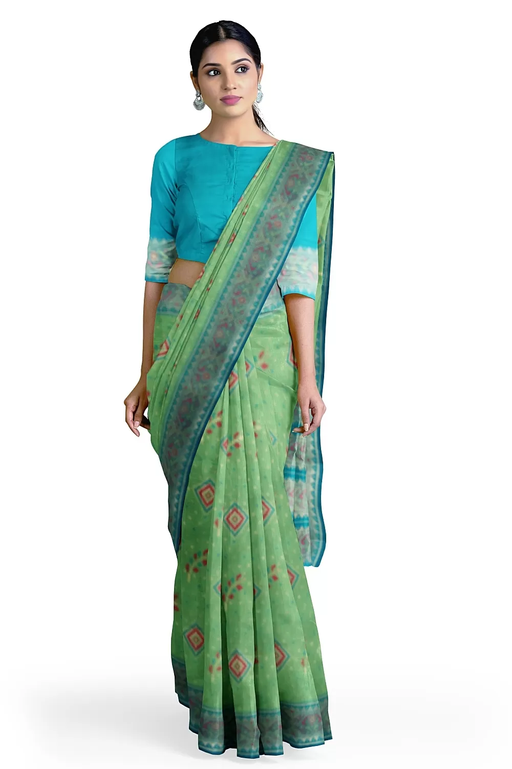 Green Hadrabadi Silk Saree